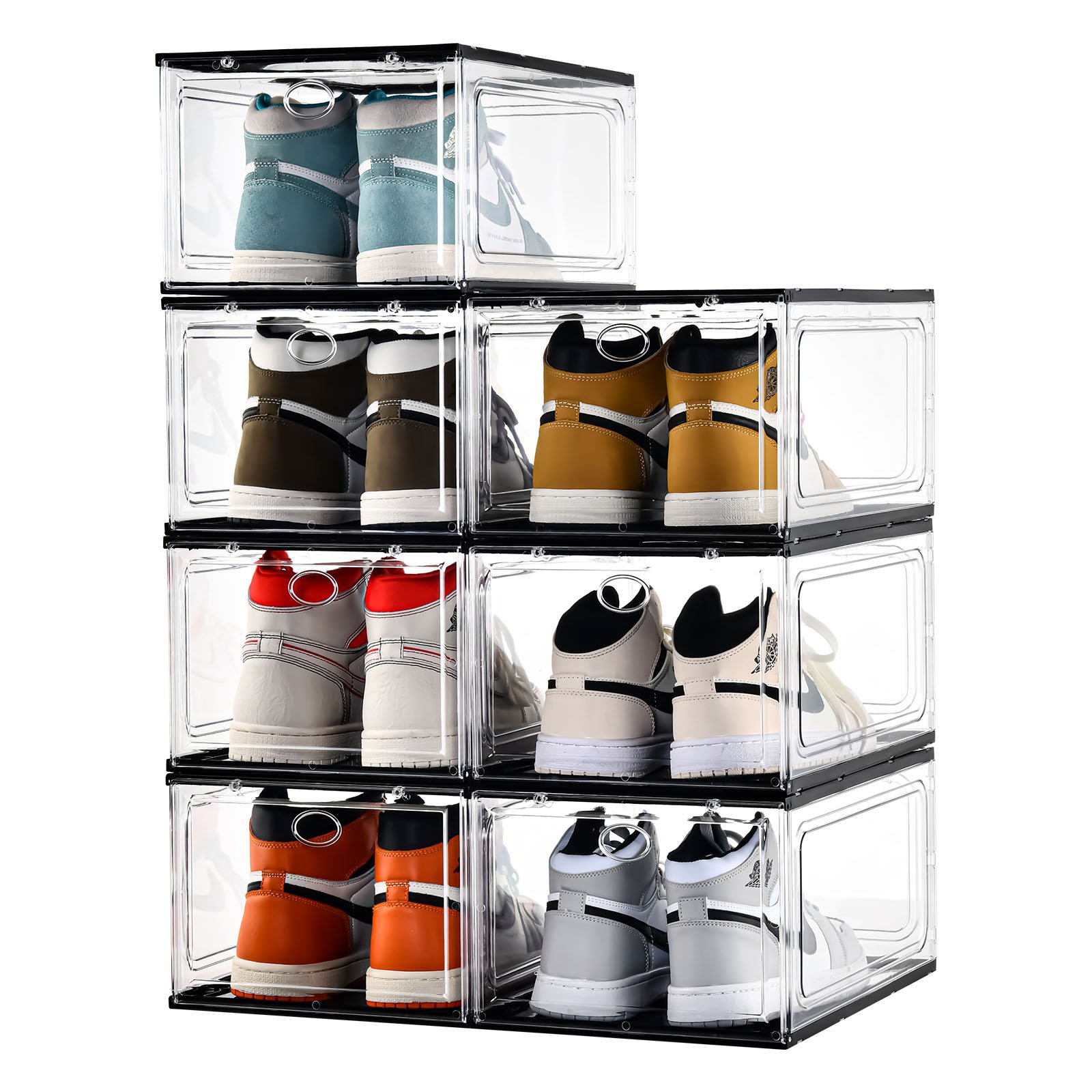 Factory outlets plastic clear shoe organizer stackable custom shoe box acrylic sneaker storage box and racks
