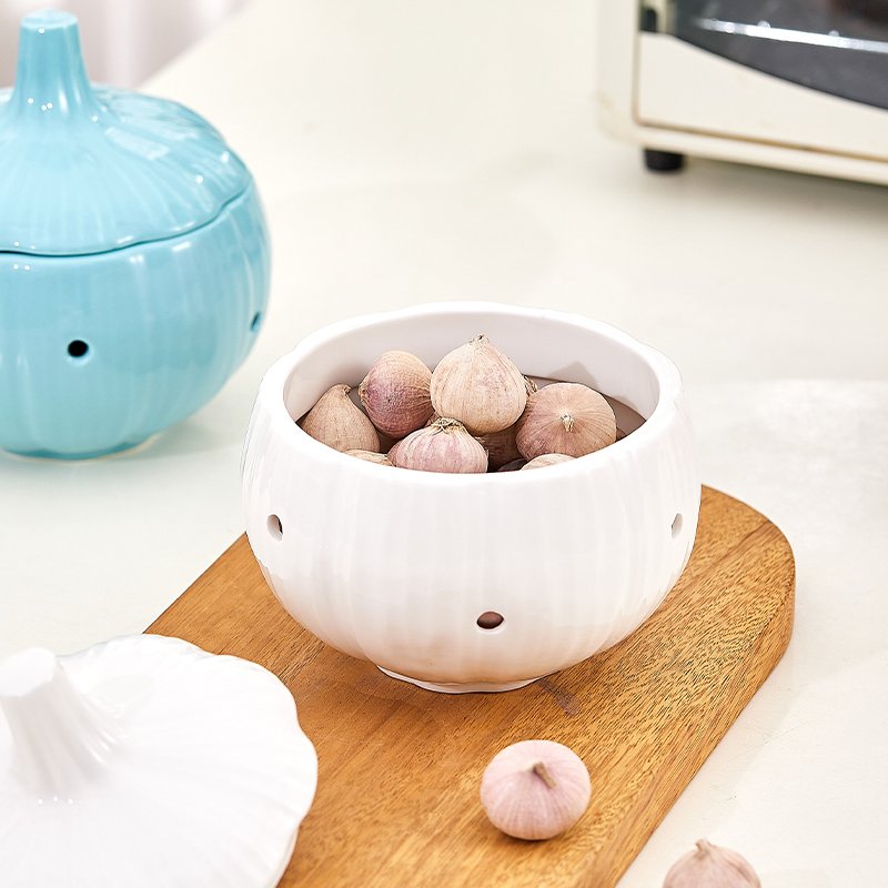 Custom Logo Modern Dry Food Storage Garlic Jar Novelty Kitchen Storage Canister Set with lid