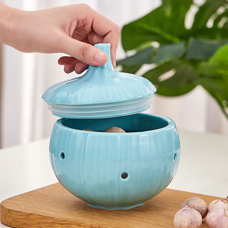 Custom Logo Modern Dry Food Storage Garlic Jar Novelty Kitchen Storage Canister Set with lid
