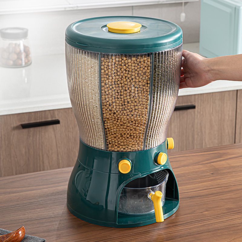 AU CAT Kitchen Storage box rice dispenser food storage & container Rotating Sealed Rice Bucket Household Grain Storage Box