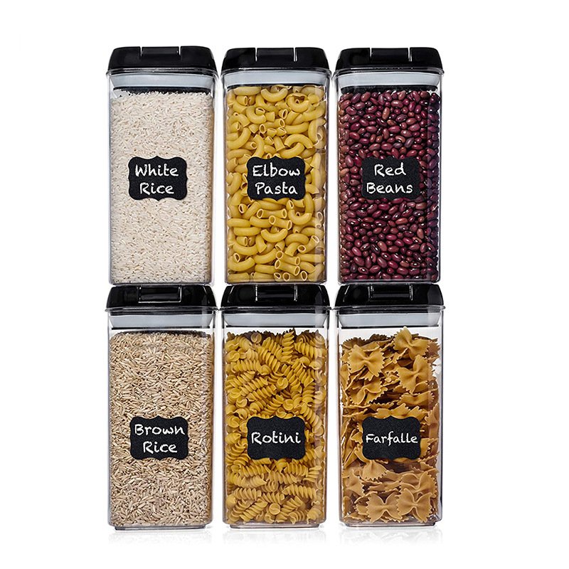7 pack Airtight Food Storage Containers Sealed Jar Household Plastic Sealed Tank Grain Vacuum Seal Jar For Kitchen