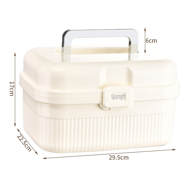 XJH Small Size Portable First Aid Organizer Bin Foldable Plastic PP with Handle for Kitchen or Car Stationery Organizing Holder