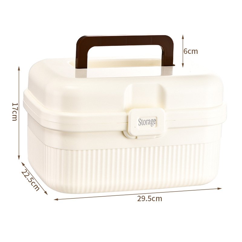 XJH Small Size Portable First Aid Organizer Bin Foldable Plastic PP with Handle for Kitchen or Car Stationery Organizing Holder