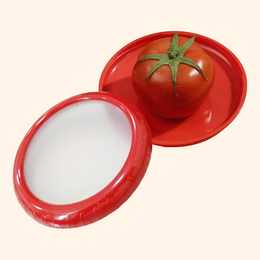 Portable Plastic Fruit Storage Box with Clear Film Crisper Lemon Avocado Tomato Fresh Food Preservation Refrigerator Sealed Bag