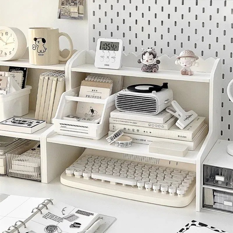Multi-Layer Desktop Drawer Pen Holder with Lipstick Makeup Brush Organizer Office Storage Rack for Table Space