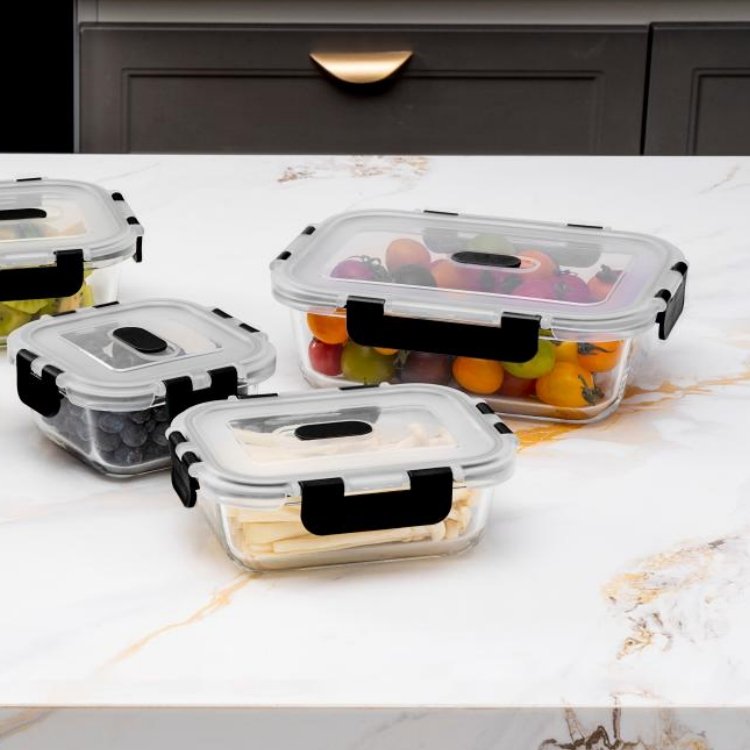 IKOO microwave freezer dishwasher safe BPA free meal prep glass food storage container set with lid