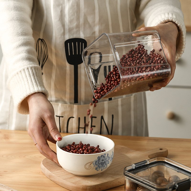 High Quality Dry Food Storage Container Clear Kitchen Storage Box Stackable Transparent Airtight Food Storage Containers Set