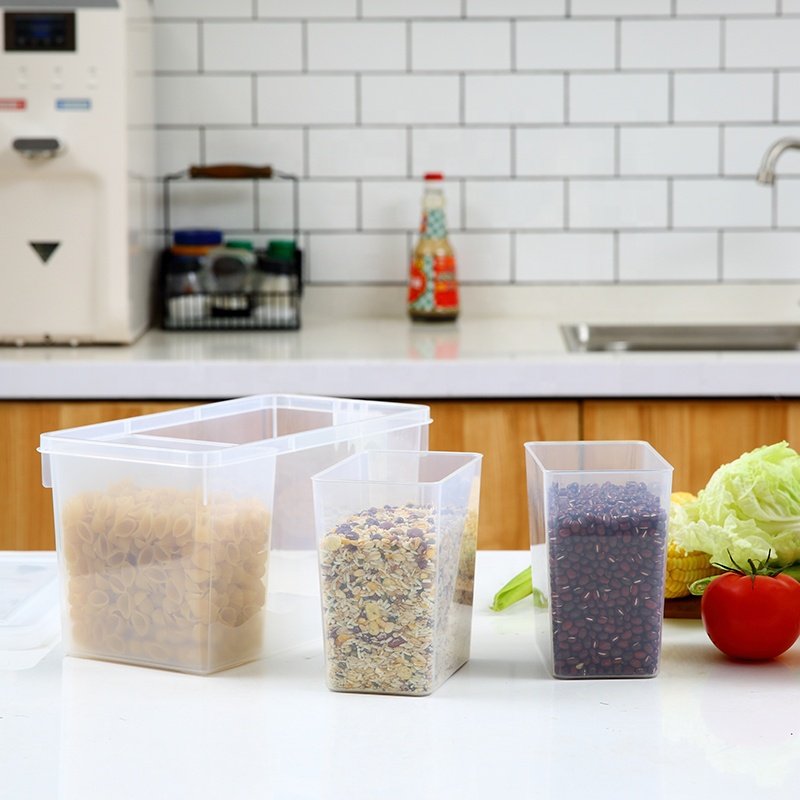 Household in-house food storage box freezer safe BPA free clear plastic food drawers organizer with lid