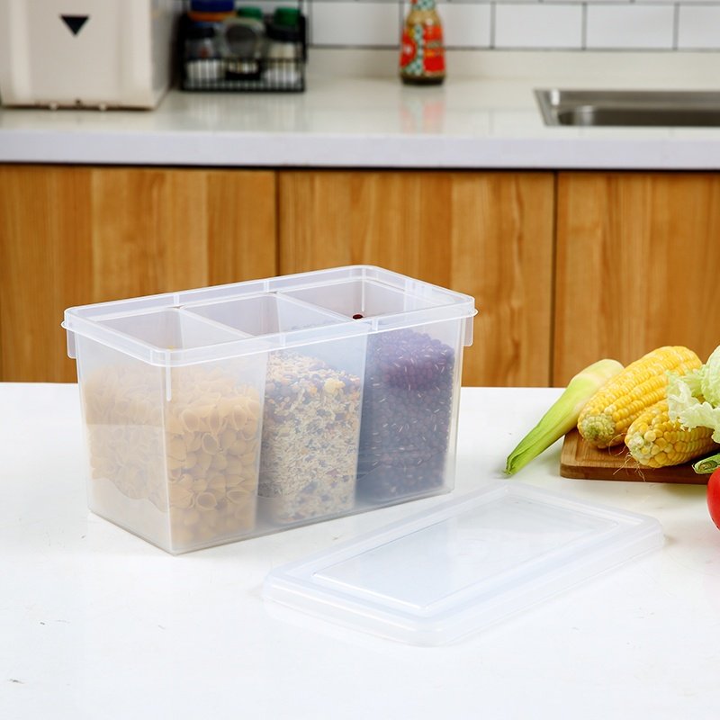 Household in-house food storage box freezer safe BPA free clear plastic food drawers organizer with lid