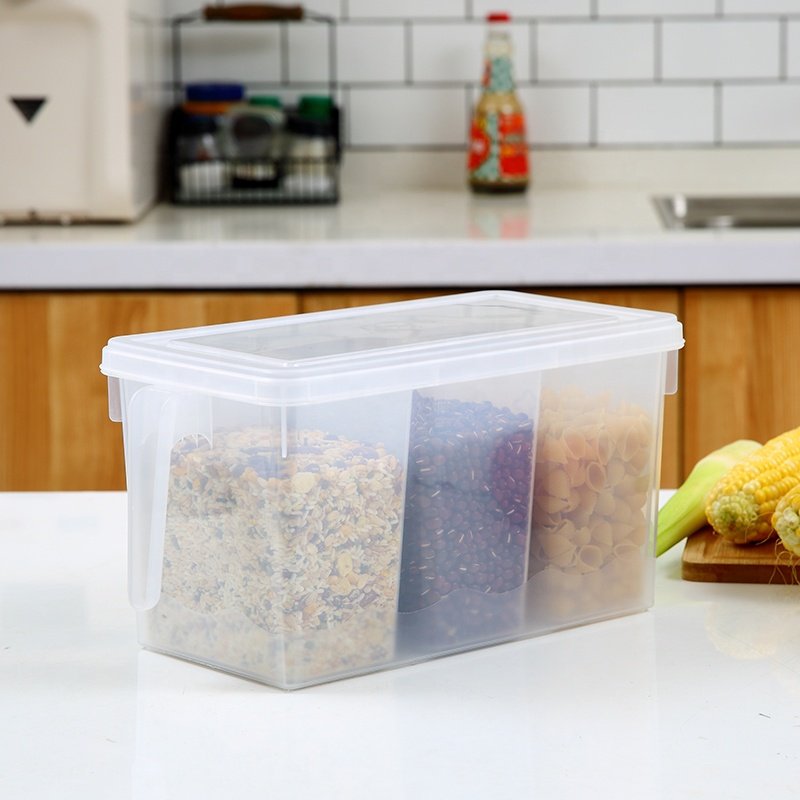 Household in-house food storage box freezer safe BPA free clear plastic food drawers organizer with lid