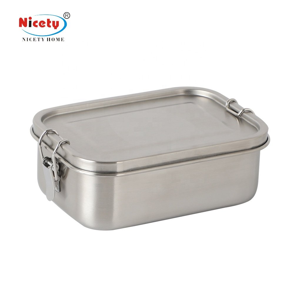 New Design Airtight Stainless Steel Food Storage Container Metal Lunch Box Silicone Seal Ring 304 Bento Lunch Box