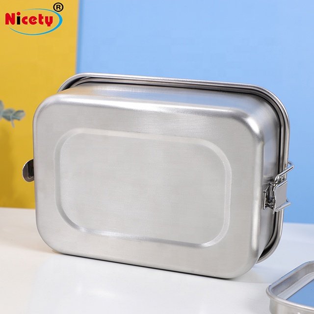 New Design Airtight Stainless Steel Food Storage Container Metal Lunch Box Silicone Seal Ring 304 Bento Lunch Box