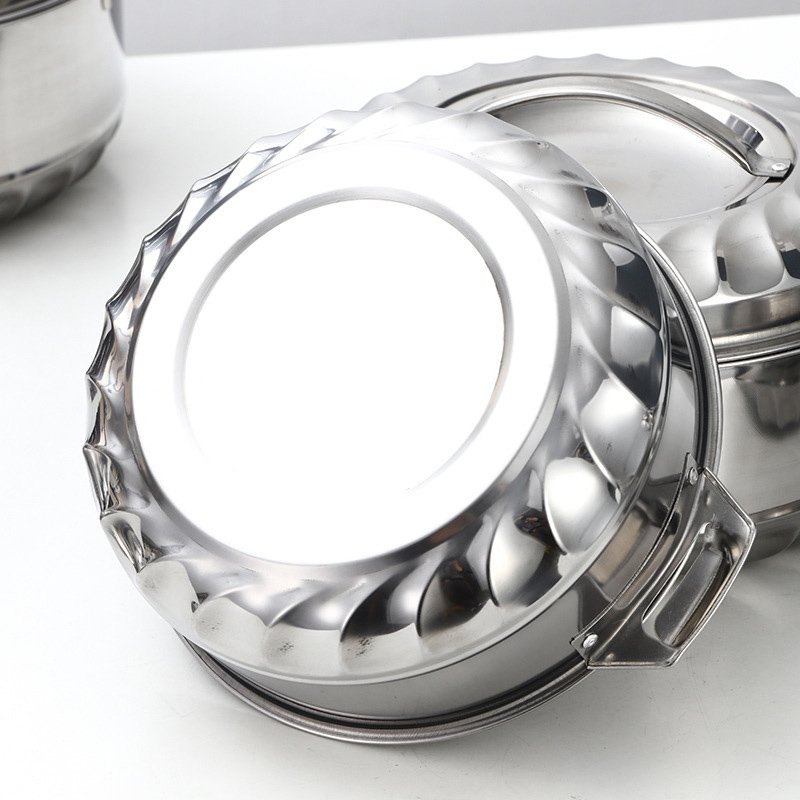 Factory Outlet 6PCS Stainless Steel Pot Set Large Capacity Food Storage Box Heat Preservation Fresh Box Food Warmer Container