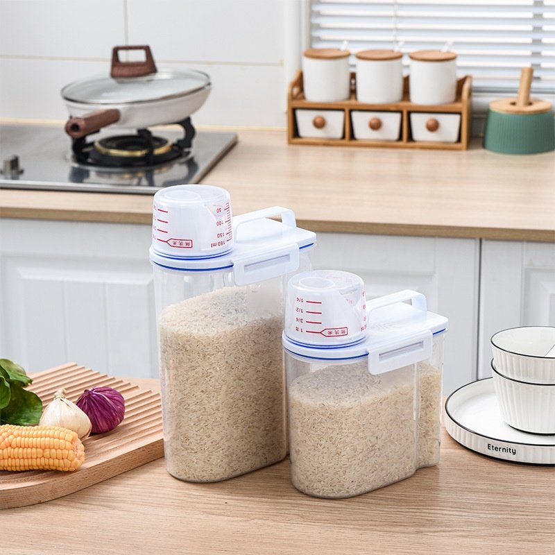Small rice bucket household kitchen insect-proof and moisture-proof cereal flour storage box