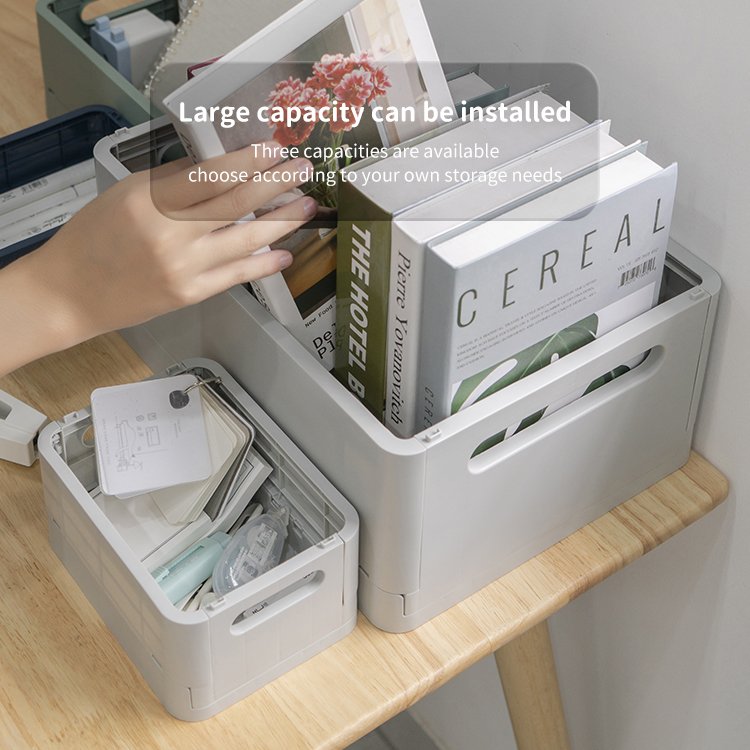 Wholesale Office File Desk Drawer Organizer Folding Boxes Storage Household Jewelry Cosmetic Plastic Storage Box Collapsible