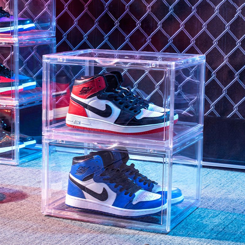 Acrylic Shoe Storage Boxes 12 Pack Clear Stackable n ike Transparent Sneaker Box Shoe Container Storage Box Plastic With Magnet