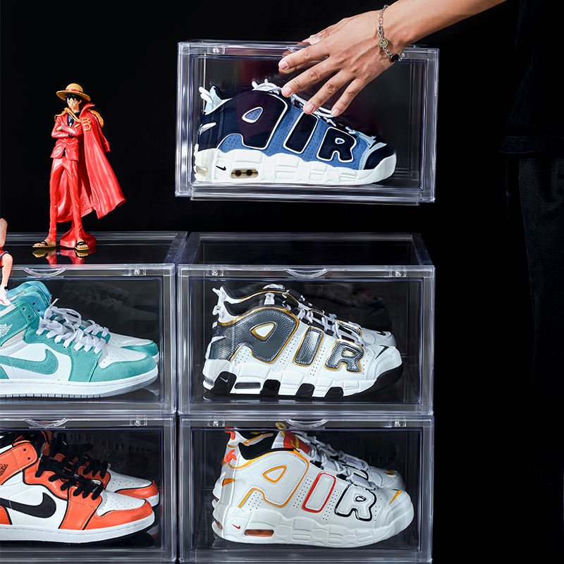 Acrylic Shoe Storage Boxes 12 Pack Clear Stackable n ike Transparent Sneaker Box Shoe Container Storage Box Plastic With Magnet