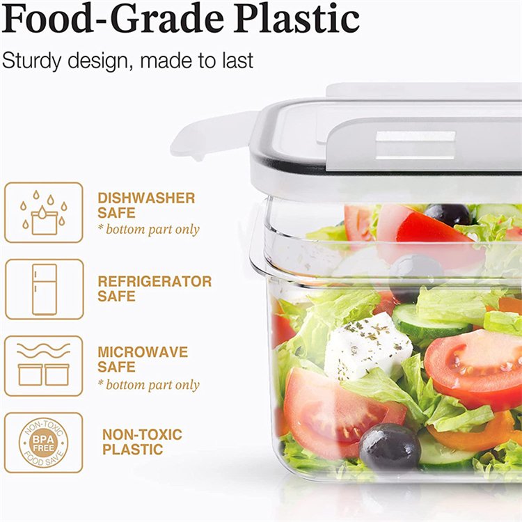 Modern Plastic Pasta and Tea Storage Box Set Transparent with Black Lid Rectangle Kitchen Storage Food Container