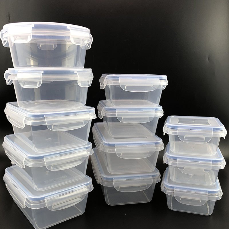 12 Pieces Quality BPA Free Plastic Food Drink Packaging Food Storage Boxes Containers With Lids For Kitchen