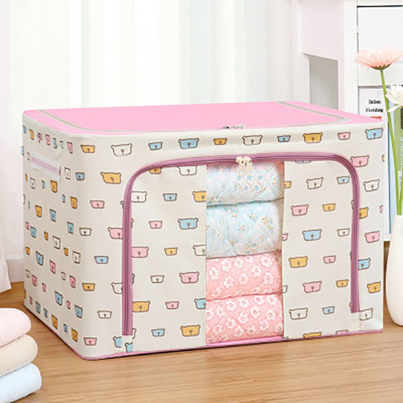 Steel Frame Folding Clothes Towel Storage Box Fabric Storage Boxes & Bins Transparent Large Oxford Cloth Foldable Square Modern