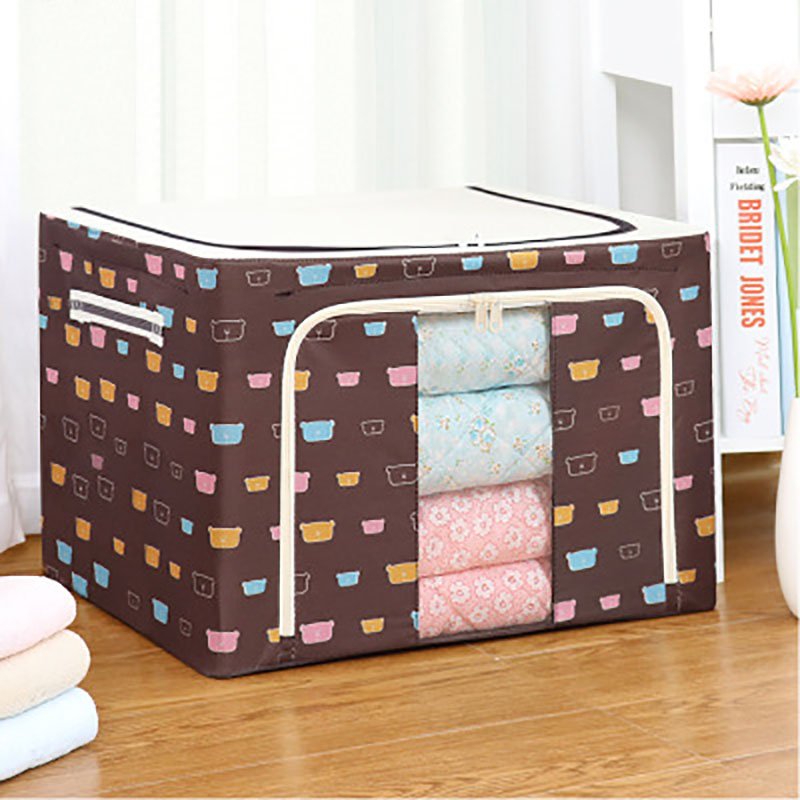 Steel Frame Folding Clothes Towel Storage Box Fabric Storage Boxes & Bins Transparent Large Oxford Cloth Foldable Square Modern