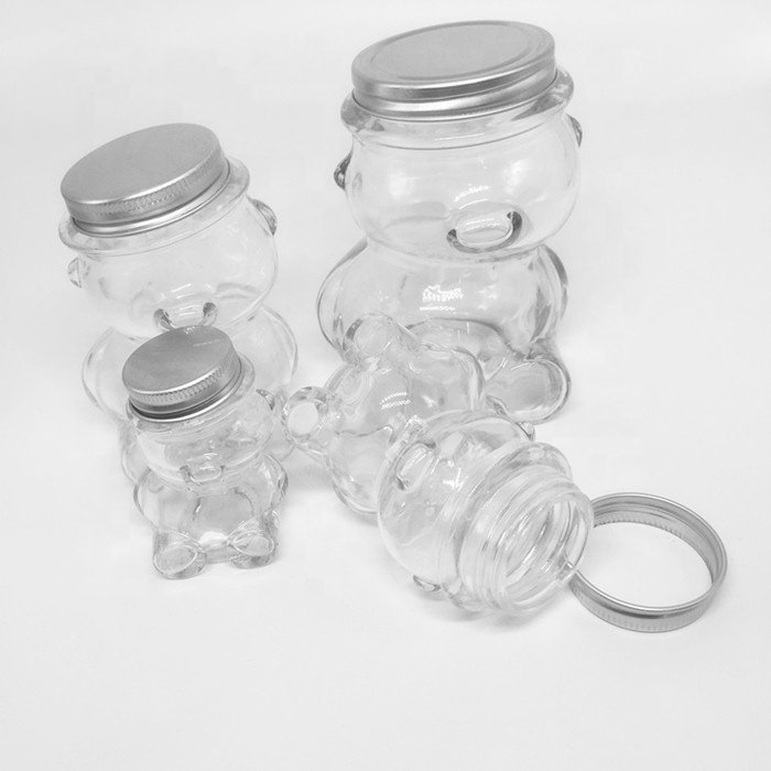 5.6oz Small Baby Bear Glass Candy Jar storage boxes & bins food storage container