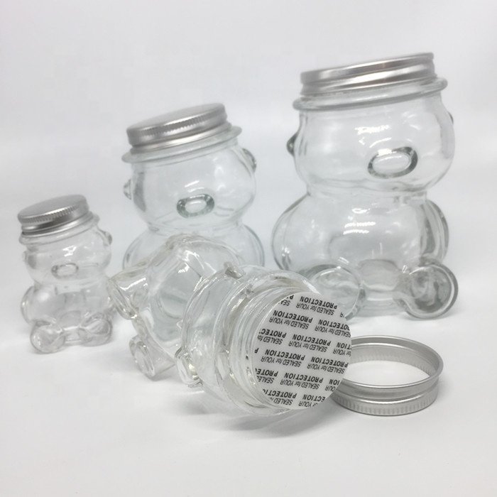5.6oz Small Baby Bear Glass Candy Jar storage boxes & bins food storage container