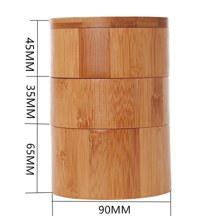 Good Quality Wholesale Custom Kitchen Food Storage Box Round Bamboo Coffee Tea Sugar Canister