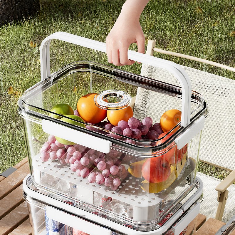 Wannuo Portable large capacity food boxes Fresh-keeping plastic food storage container with an ice pack compartment