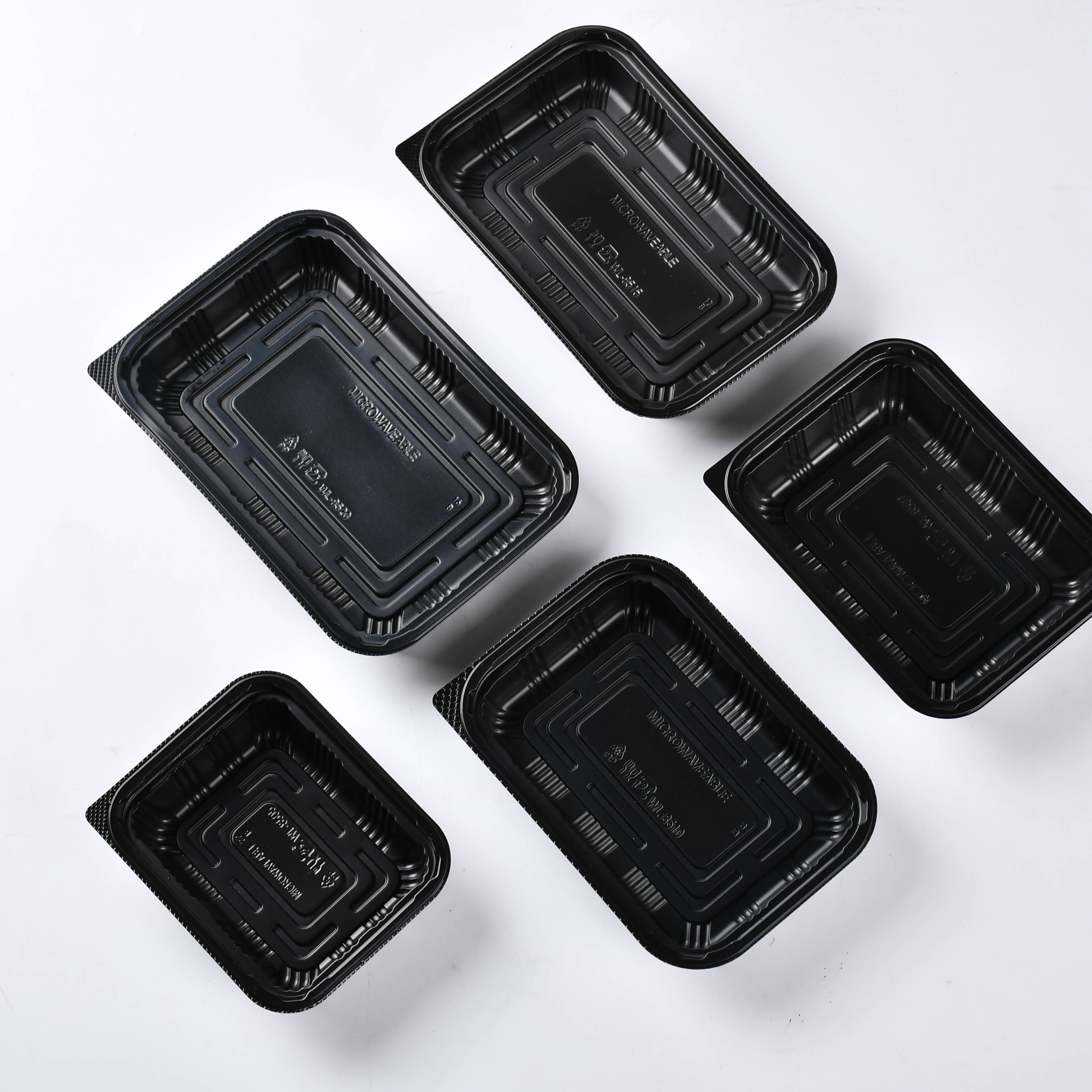 16oz Microwave Freeze Safe Plastic Takeaway Packaging Bento Box White Rectangle Food Storage Lunch Box