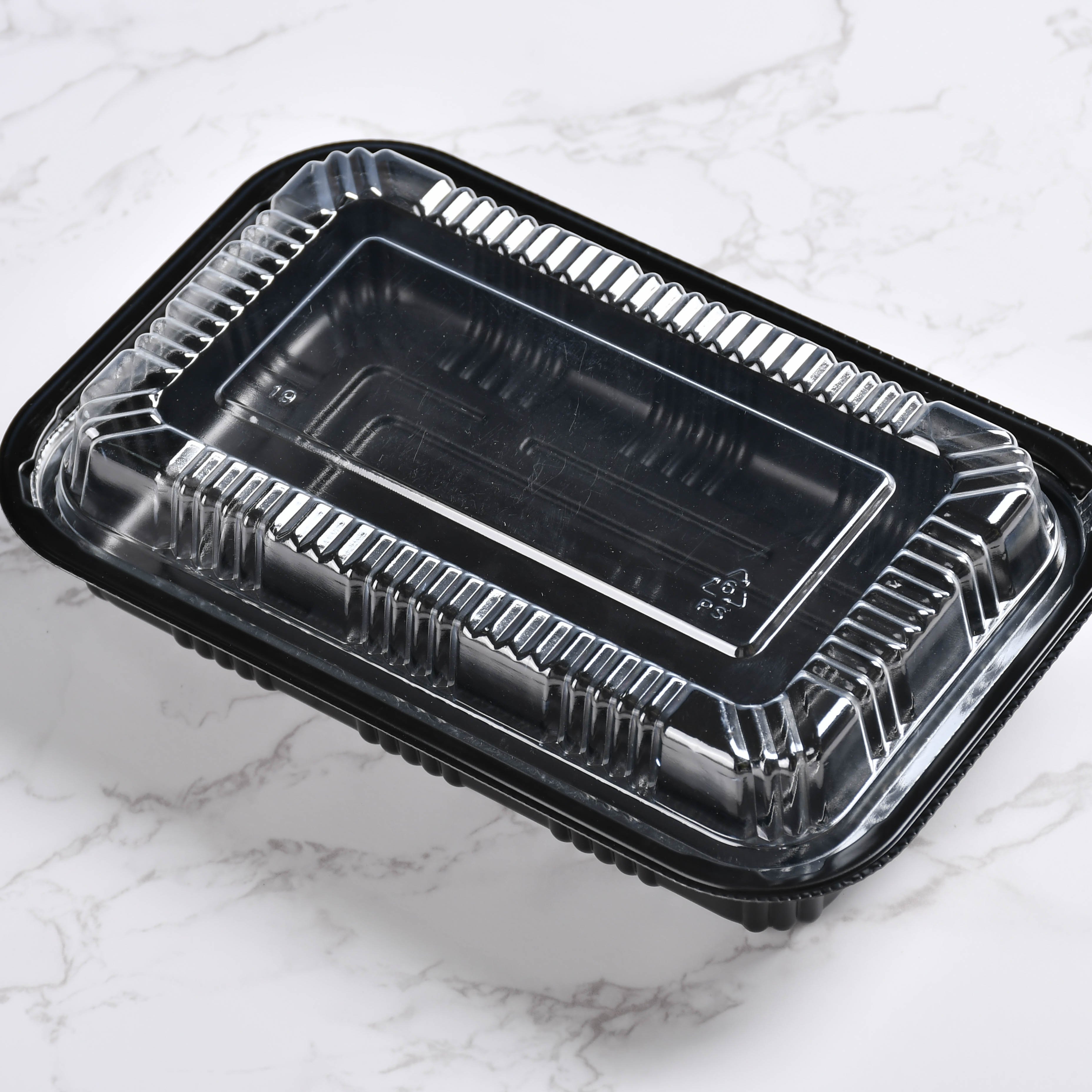 16oz Microwave Freeze Safe Plastic Takeaway Packaging Bento Box White Rectangle Food Storage Lunch Box