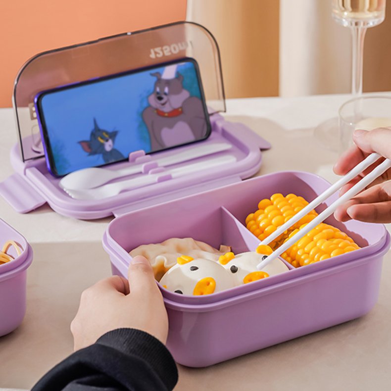 Stackable airtight portable food storage container plastic bento lunch box kids