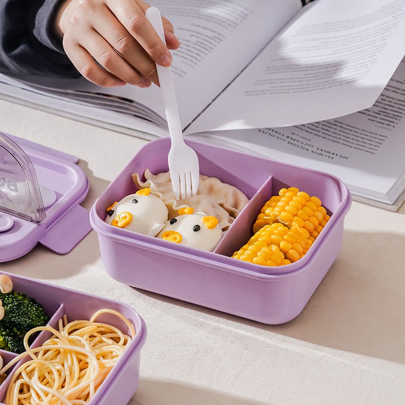 Stackable airtight portable food storage container plastic bento lunch box kids