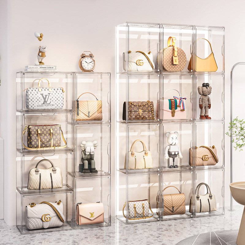 Wannuo Handbag Storage Boxes Transparent Dust-proof Handbag Storage Boxes & Bins Plastic PET Storage Bins & Boxes for Handbag