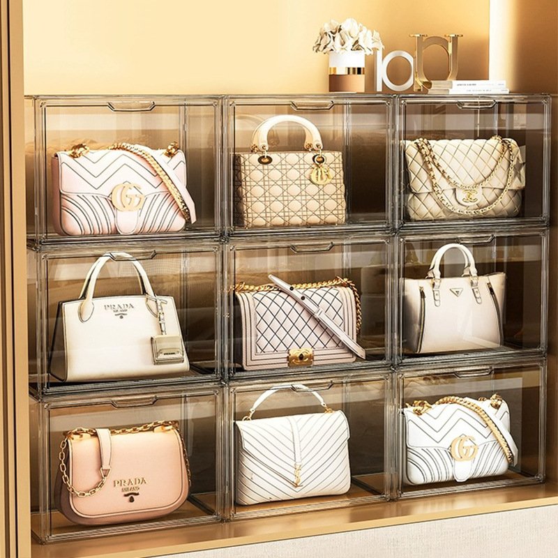 Wannuo Handbag Storage Boxes Transparent Dust-proof Handbag Storage Boxes & Bins Plastic PET Storage Bins & Boxes for Handbag