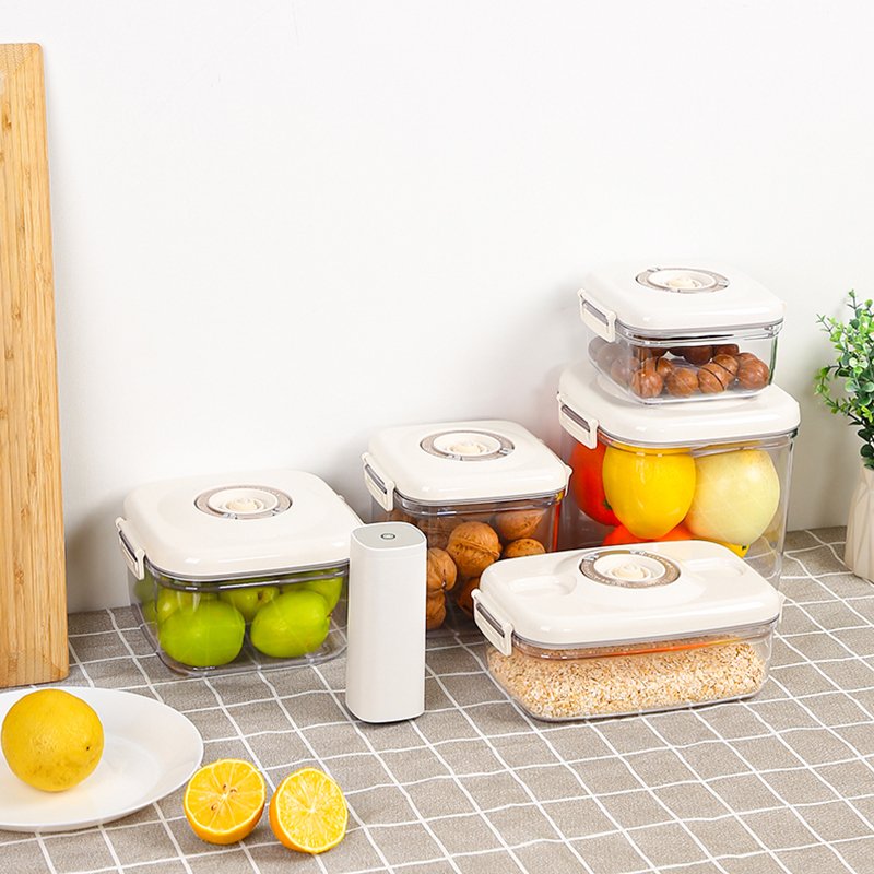 fresh-keeping box food storage container lunch box set with automatic vacuum air pump for kitchen plastic storage box keep fresh