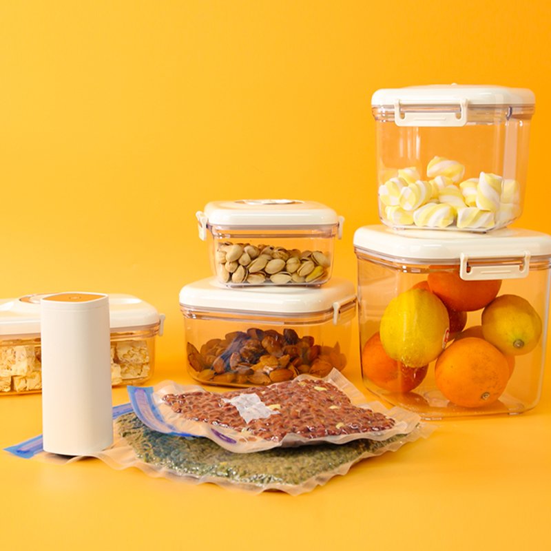 fresh-keeping box food storage container lunch box set with automatic vacuum air pump for kitchen plastic storage box keep fresh