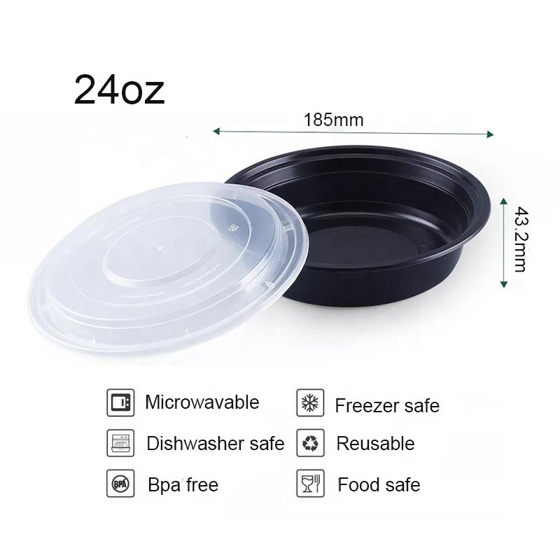 Supplier manufacture Disposable PP Food Container Freshware Meal Prep Box Round Microwavable Take Away Food Containers