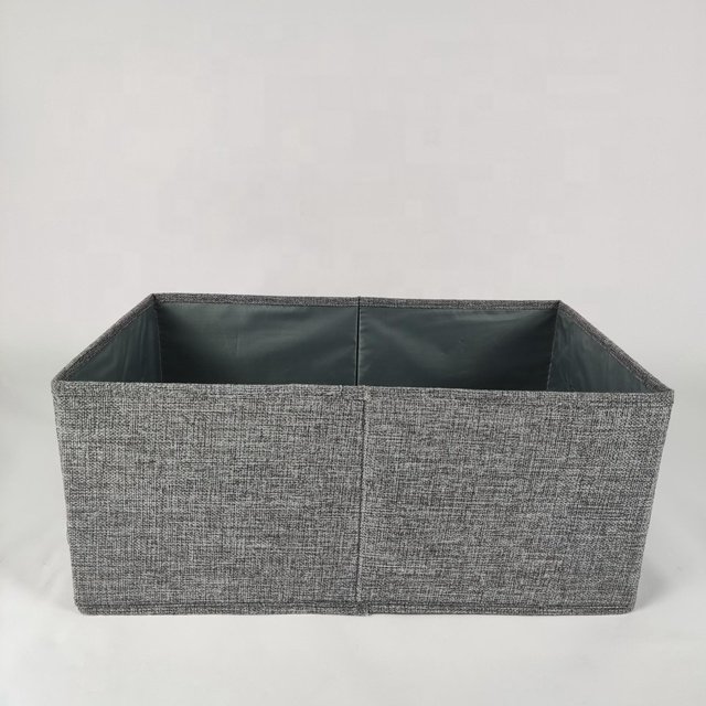 Foldable Organizer Decorative Jute Fabric Storage Basket Fabric Storage Boxes Box Organizer Basket Bags Bins For Organizing