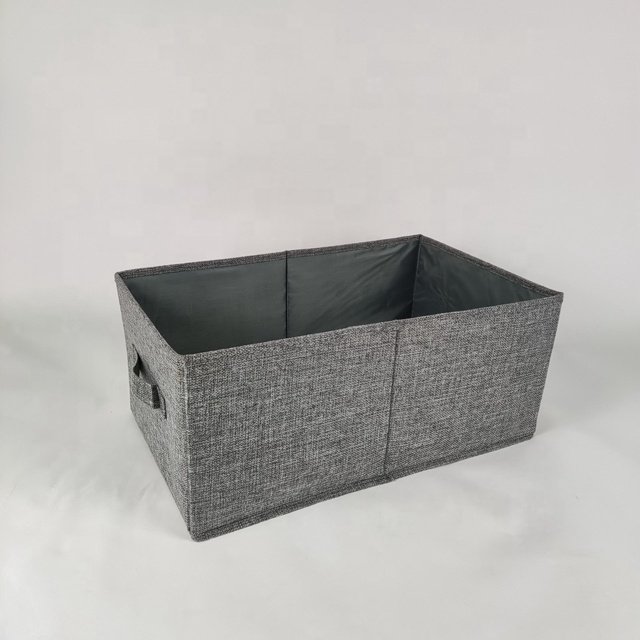 Foldable Organizer Decorative Jute Fabric Storage Basket Fabric Storage Boxes Box Organizer Basket Bags Bins For Organizing