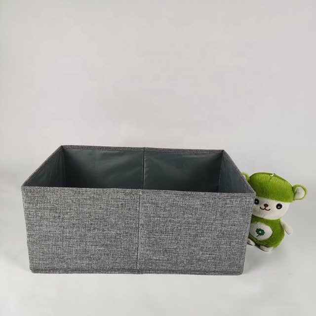 Foldable Organizer Decorative Jute Fabric Storage Basket Fabric Storage Boxes Box Organizer Basket Bags Bins For Organizing