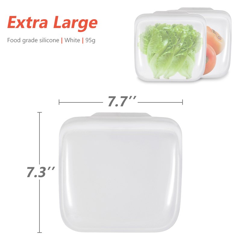 Reusable Flat Snack Freezer Bags Fresh Wrap Ziplock Bag Leakproof Containers Food Grade Silicone Food Storage Bag