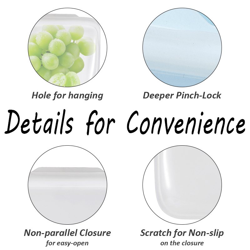 Reusable Flat Snack Freezer Bags Fresh Wrap Ziplock Bag Leakproof Containers Food Grade Silicone Food Storage Bag