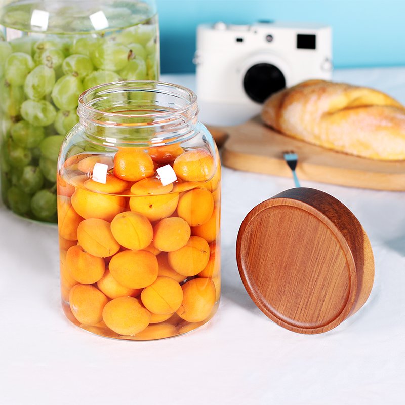 Wholesale high borosilicate glass storage jar for honey jam food with lid