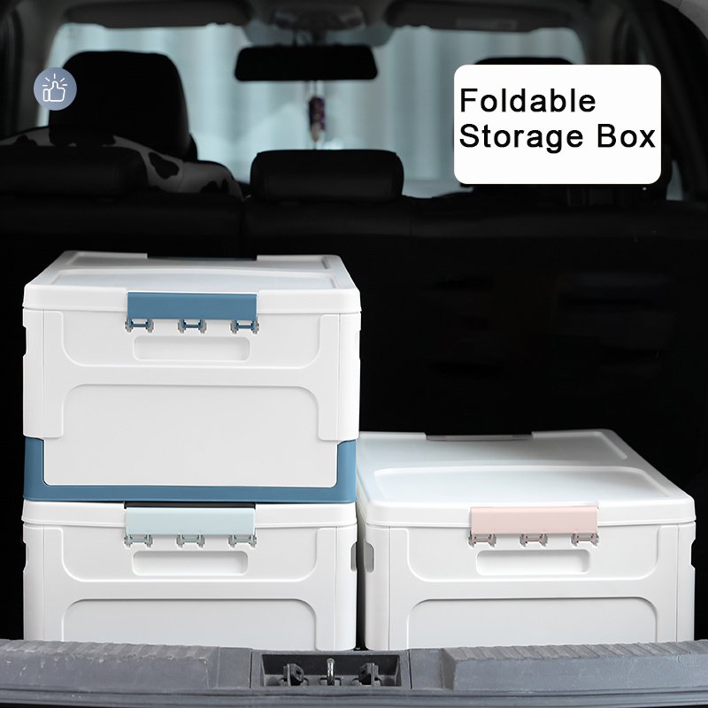 Stackable Foldable Book Sundries Storage Container Cloth Toy Plastic Collapsible Storage Box