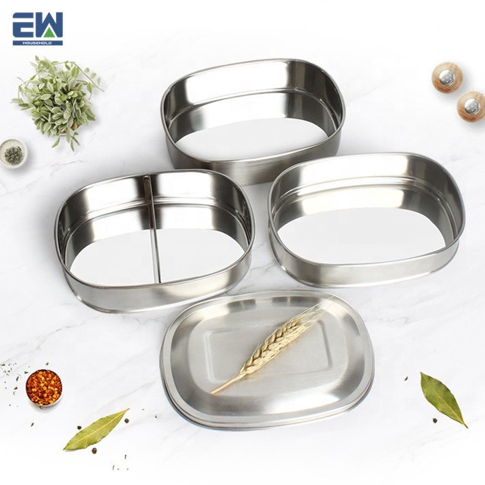 Manufacturer's New Trending Stainless Steel 3-Layer Kitchen Organizer Food Storage Box Disposable School Lunch Box
