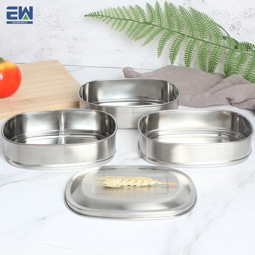 Manufacturer's New Trending Stainless Steel 3-Layer Kitchen Organizer Food Storage Box Disposable School Lunch Box