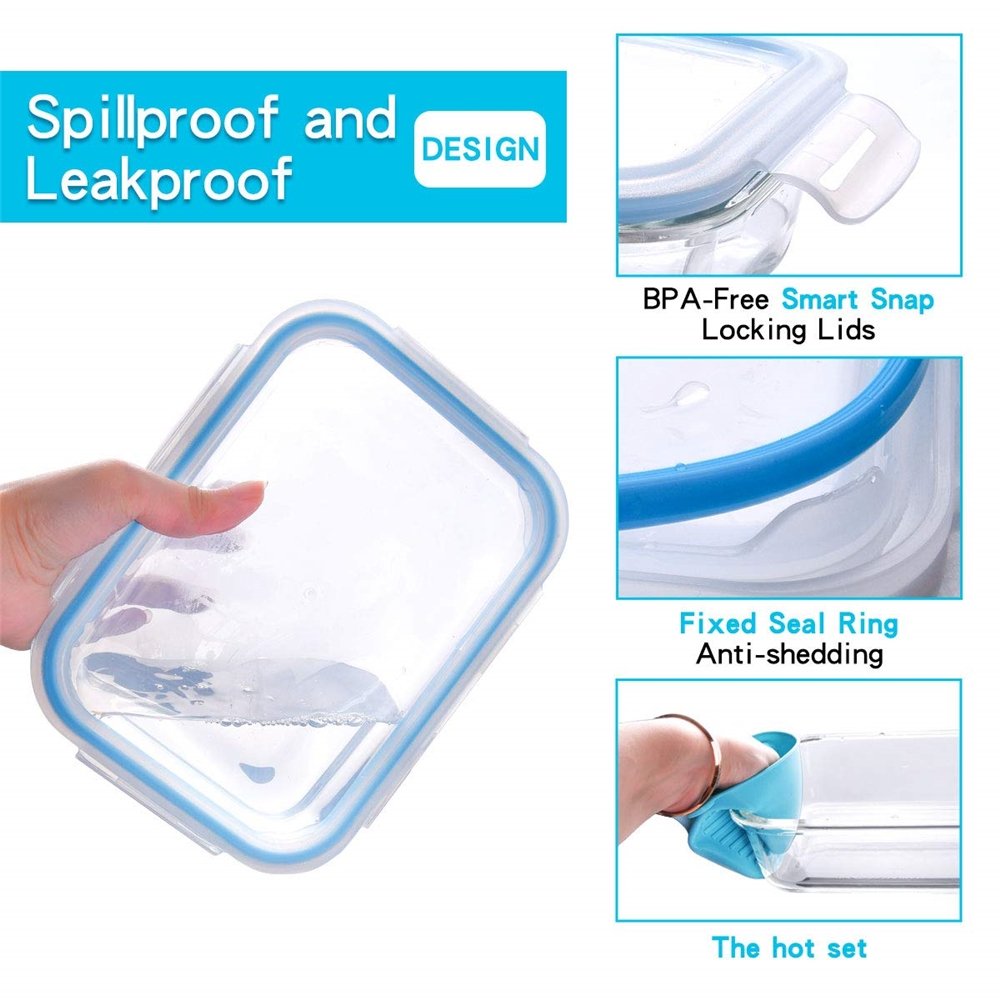 factory price Storage Box Glass Meal Prep Lunch Bento
