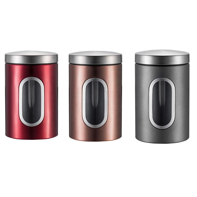 Stainless Steel Food Storage Containers with Lid and Visible Window for Dry Food Snack Beans