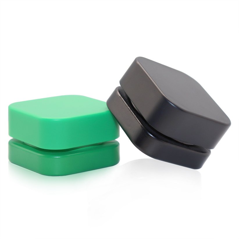in stock Qube 9ml clear black white Square Premium CR Glass jar wax cream container with child resistant lid